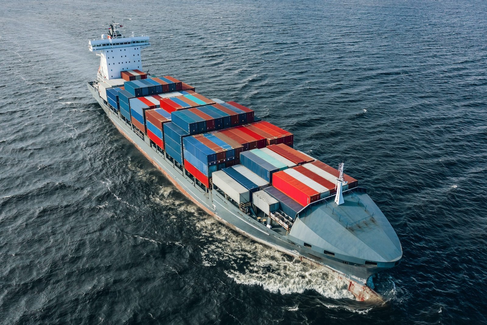 Container vessel departing port