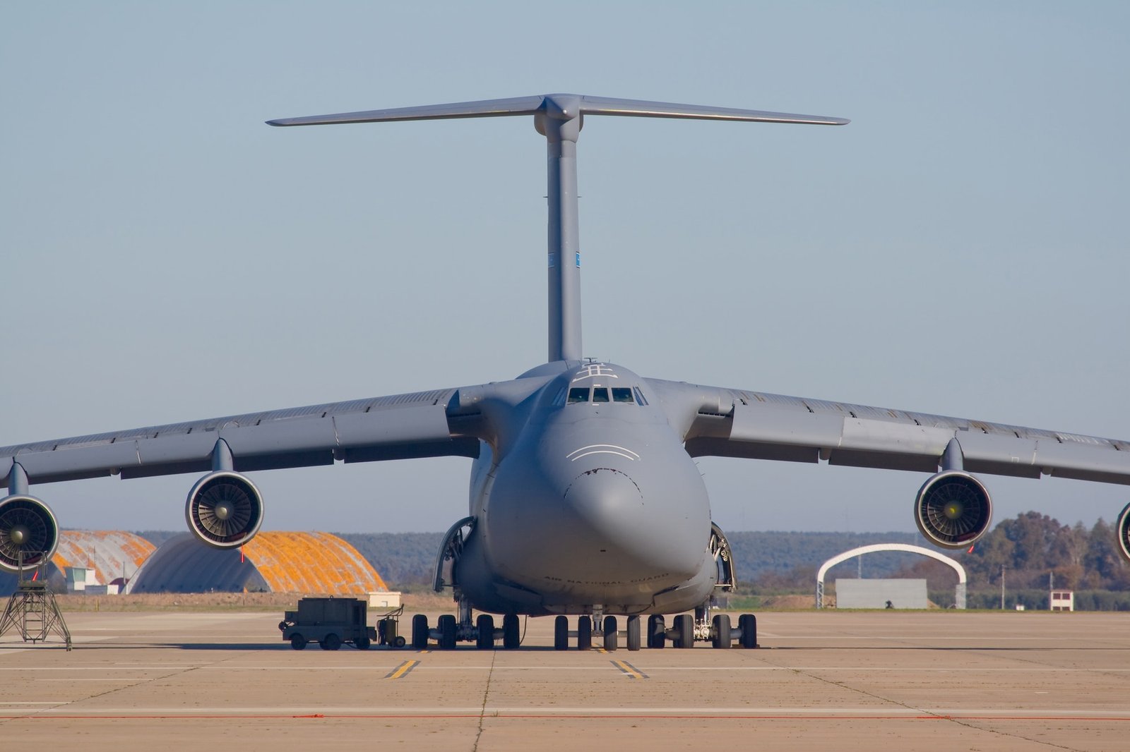Air cargo being loaded onto a transport aircraft