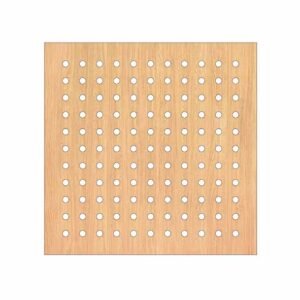 Perforated wood acoustic panel round hole pattern