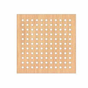 Perforated wood acoustic panel hole grid pattern