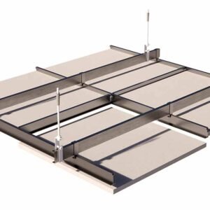 Square acoustic cloud frame assembly