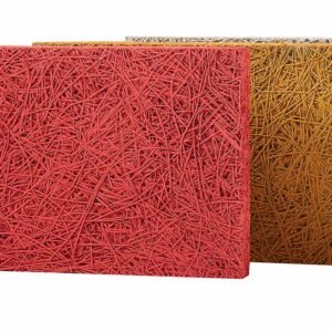 Coloured wood wool acoustic panels