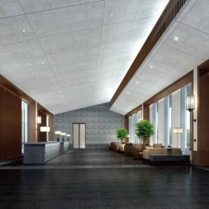 Wood wool acoustic panel surface texture