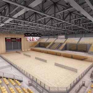 Sandstone acoustic panels in grand hall