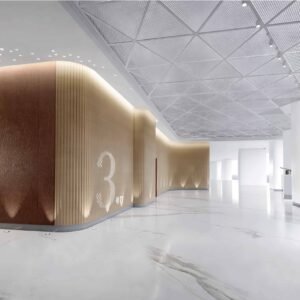 Aluminium veneer ceiling system