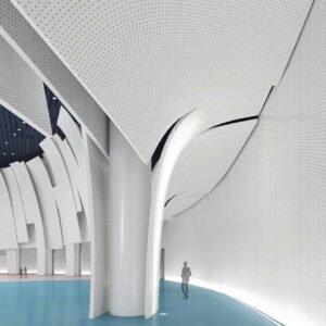 Aluminium strip acoustic ceiling