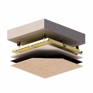 Floating floor build-up with shock-absorbing mat