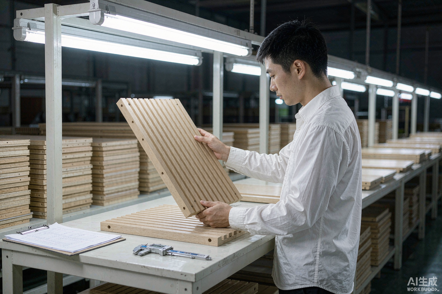 Quality control inspection of finished acoustic panels